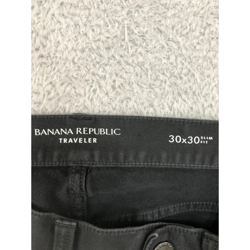 Banana Republic Jeans Men 30x28 (Tag 30x30) Grey Traveler Slim Stretch